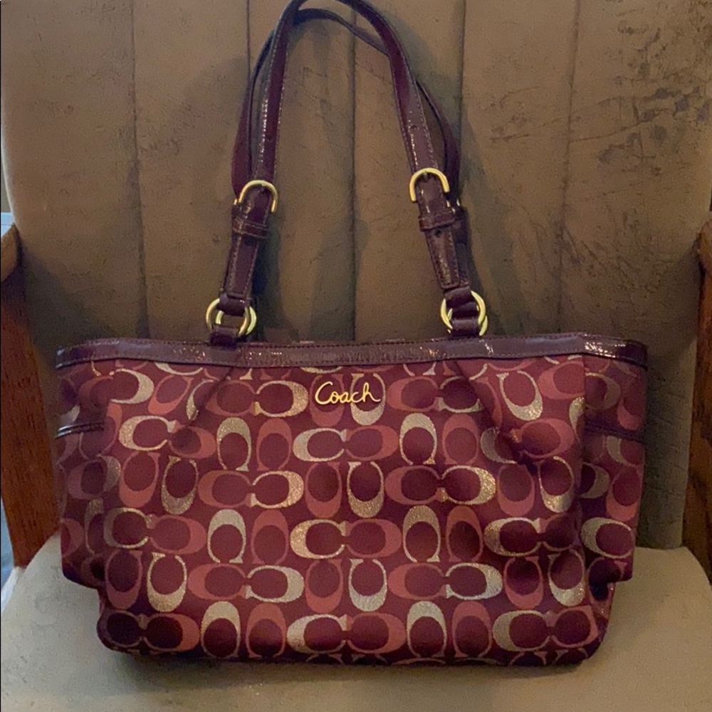 Red sparkle Coach purse